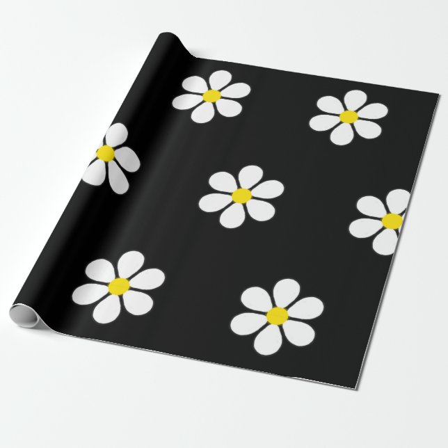Papier Cadeau Motif de marguerite (Déroulé)