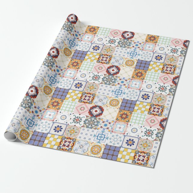 Papier Cadeau Motif de mosaïque (Déroulé)