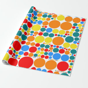 Papier Cadeau Motif de mosaïque de Pointe de la Polka rétro