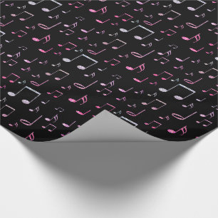 Papier Cadeau motif de musique en noir