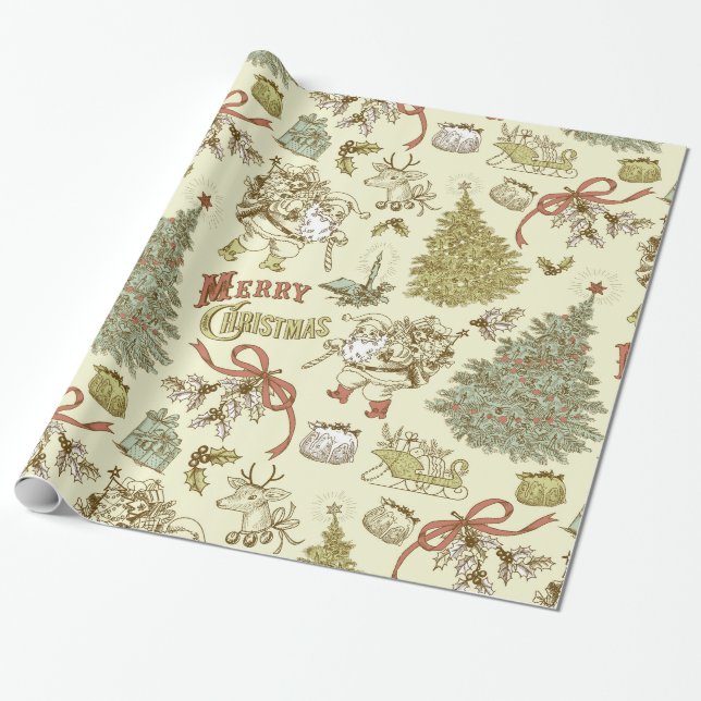 Papier Cadeau Motif de Noël (Déroulé)