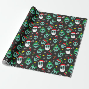 Papier Cadeau motif de Noël alien