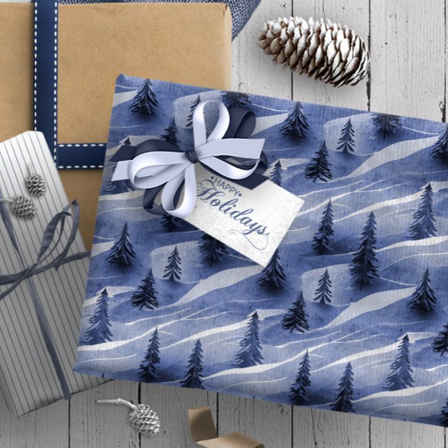 Papier Cadeau Motif de Noël bleu#10 ID1009 (Créateur téléchargé)