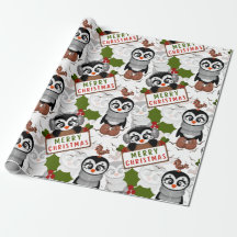 Motif de Noël coloré mignon Penguin