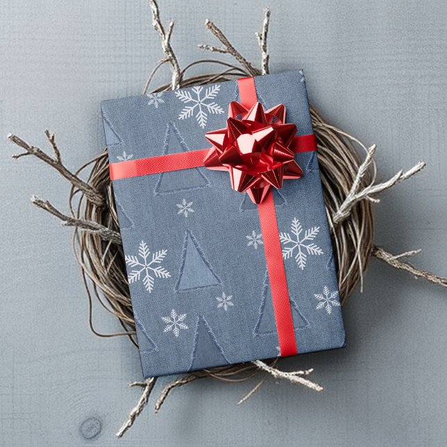 Papier Cadeau Motif de Noël de Denim Winter (Créateur téléchargé)