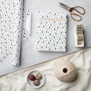 Papier Cadeau Motif de Noël de Noël de minuscules arbres