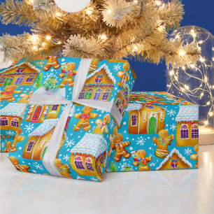 Papier Cadeau Motif de Noël de pain d'épices