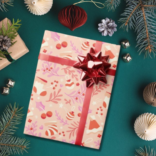 Papier Cadeau Motif de Noël de style rétro (Créateur téléchargé)