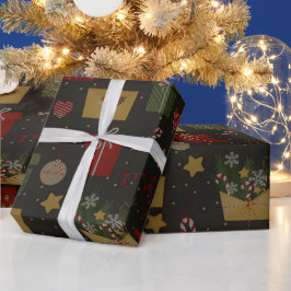 Papier Cadeau Motif de Noël festif