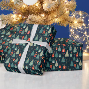 Papier Cadeau Motif de Noël festif