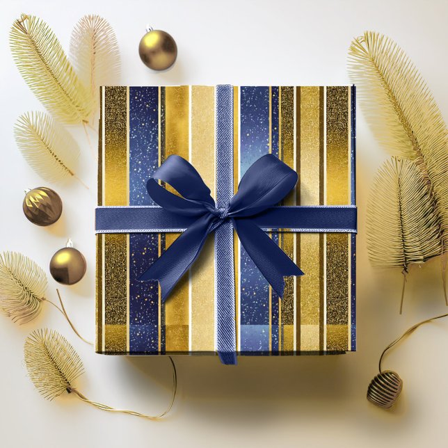 Papier Cadeau Motif de Noël Gold bleu#27 ID1009 (Créateur téléchargé)