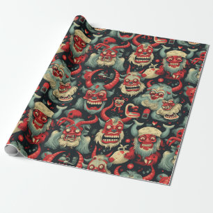 Papier Cadeau Motif de Noël Krampus