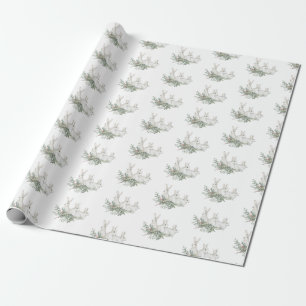 Papier Cadeau Motif de Noël Lapin Blanc Lapin Lapin Lièvre Cadea