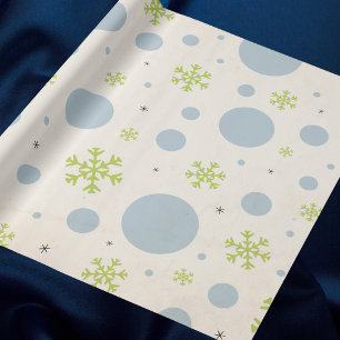 Papier Cadeau Motif de Noël moderne Vintage bleu et vert