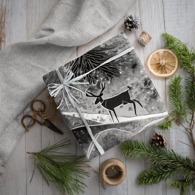 Papier Cadeau Motif de Noël noir n° 13 ID1009 (Créateur téléchargé)