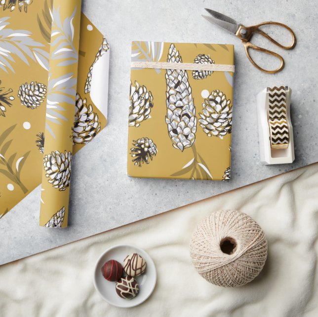 Papier Cadeau Motif de Noël, Pine Snow 6 (Artisanat)