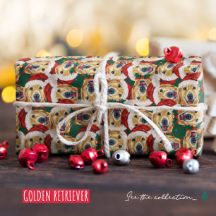 Papier Cadeau Motif de Noël pour animaux de compagnie Retriever