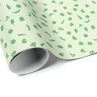Papier Cadeau Motif de Noël pour Foodie | Couleur modifiable