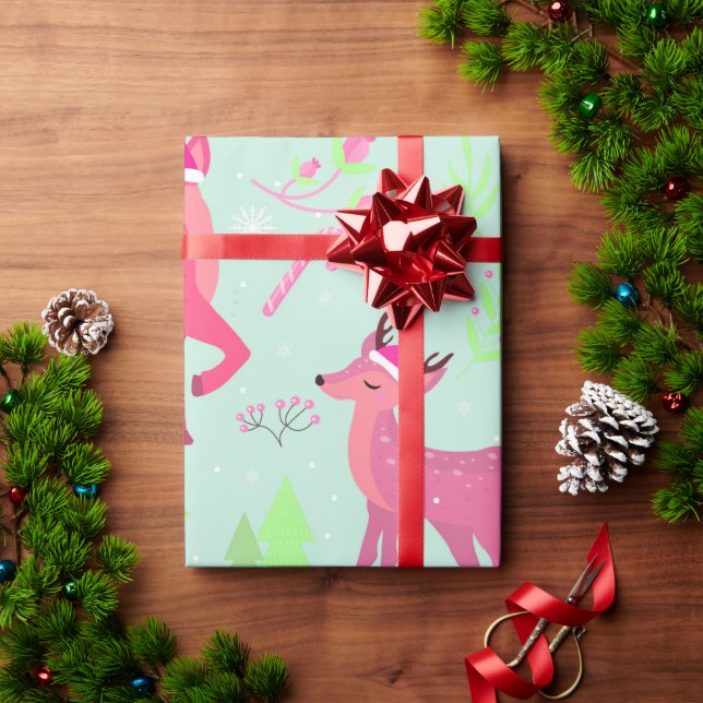 Papier Cadeau Motif de Noël Reindeer (Cadeau de vacances)