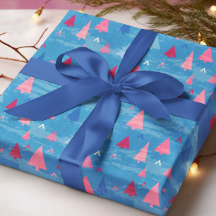 Papier Cadeau Motif de Noël rose moderne