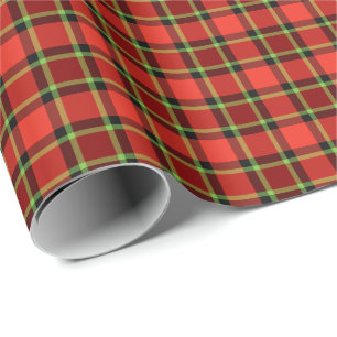 Papier Cadeau Motif de Noël rouge vif et citron vert