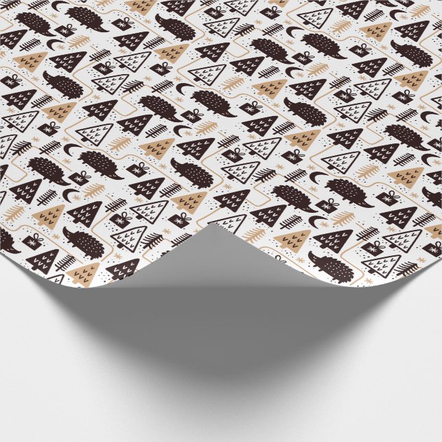 Papier Cadeau Motif de Noël scandinave moderne (Coin)