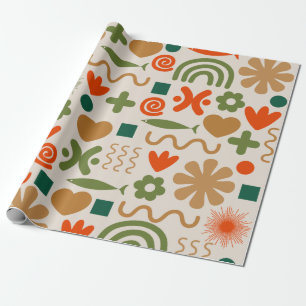 Papier Cadeau Motif de Noël scandinave rétro russe