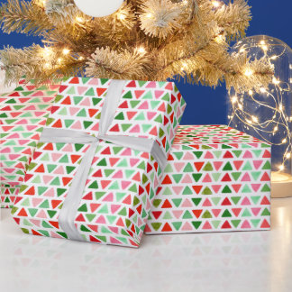 Papier Cadeau Motif de Noël triangle Abstrait moderne