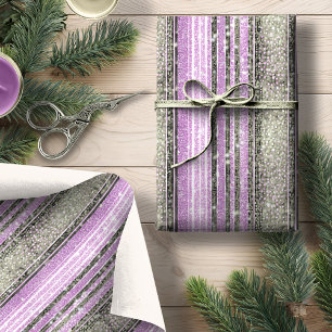 Papier Cadeau Motif de Noël vert violet #28 ID1009