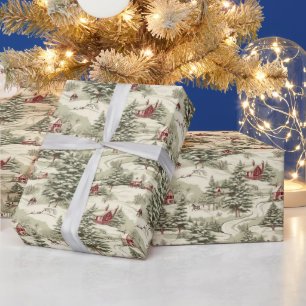Papier Cadeau Motif de Noël Vintage