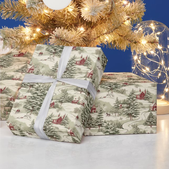 Papier Cadeau Motif de Noël Vintage (Vacances)