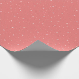 Papier Cadeau Motif de Noël Whimsical Snowflakes en rose