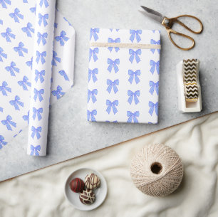 Papier Cadeau Motif de noeud bleu