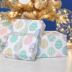 Papier Cadeau Motif de œufs de Pâques pastel mignon 