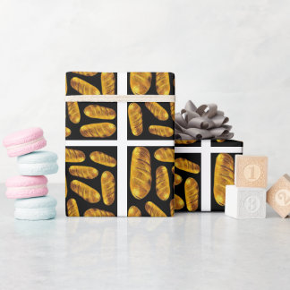 Papier Cadeau Motif de pain d'or