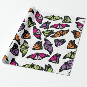 Papier Cadeau Motif de papillons colorés
