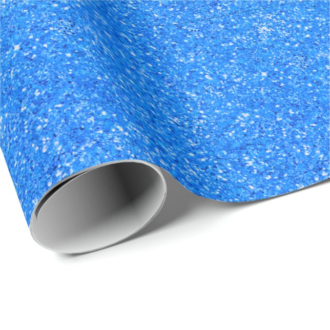 Papier Cadeau Motif de parties scintillant éclatante Blue fun (Coin rond)