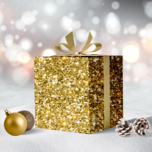 Papier Cadeau Motif de Parties scintillant noir Jaune foncé Gold
