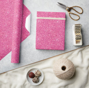 Papier Cadeau Motif de parties scintillant rose étincelant