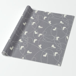 Papier Cadeau motif de patinage de Noël - cadeaux de Noël