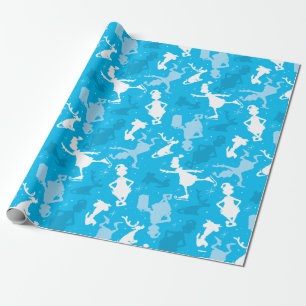 Papier Cadeau Motif de patinage sur glace Blue Grinch