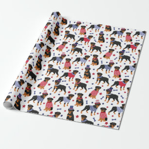 Papier Cadeau Motif de Patriotique Rottweiler