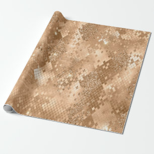 Papier Cadeau Motif de peau de serpent de jungle pailleté or élé