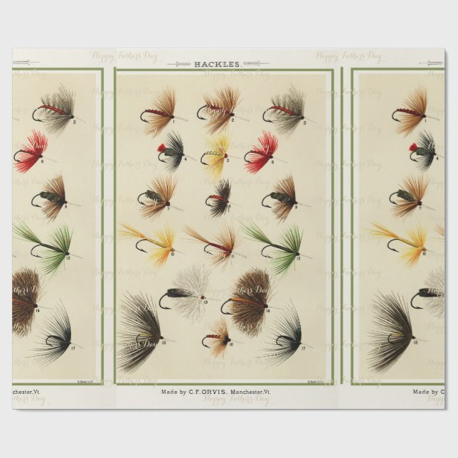 Papier Cadeau Motif de pêche à la mouche Orvis (Plat)