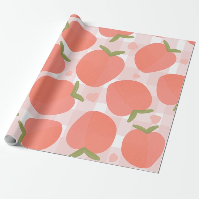 Papier Cadeau Motif de pêche d'été doux (Déroulé)