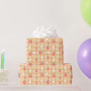 Papier Cadeau Motif de pêche sucrée kawaii d'été