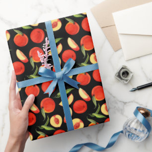 Papier Cadeau Motif de pêche sucrée kawaii d'été