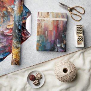 Papier Cadeau Motif de peinture épaisse texturé Abstrait