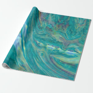 Papier Cadeau Motif de peinture Turquoise Cool