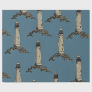 Papier Cadeau Motif de phare vintage